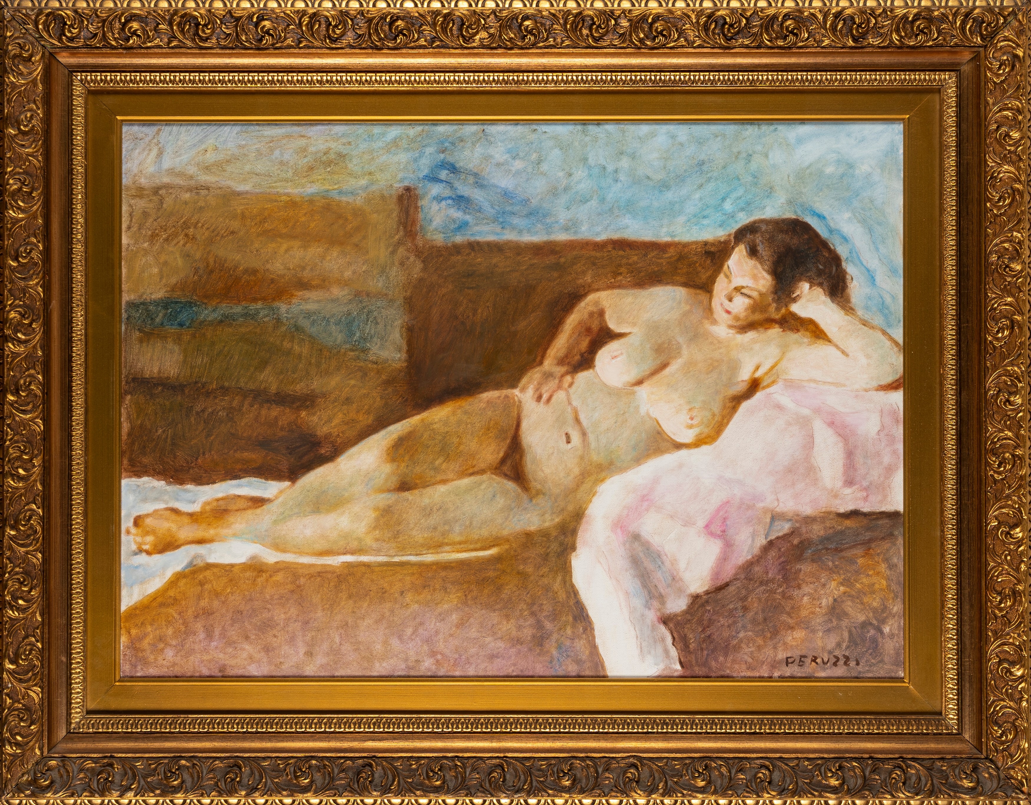 Cesare Peruzzi - Nudo femminile disteso, olio su tela
