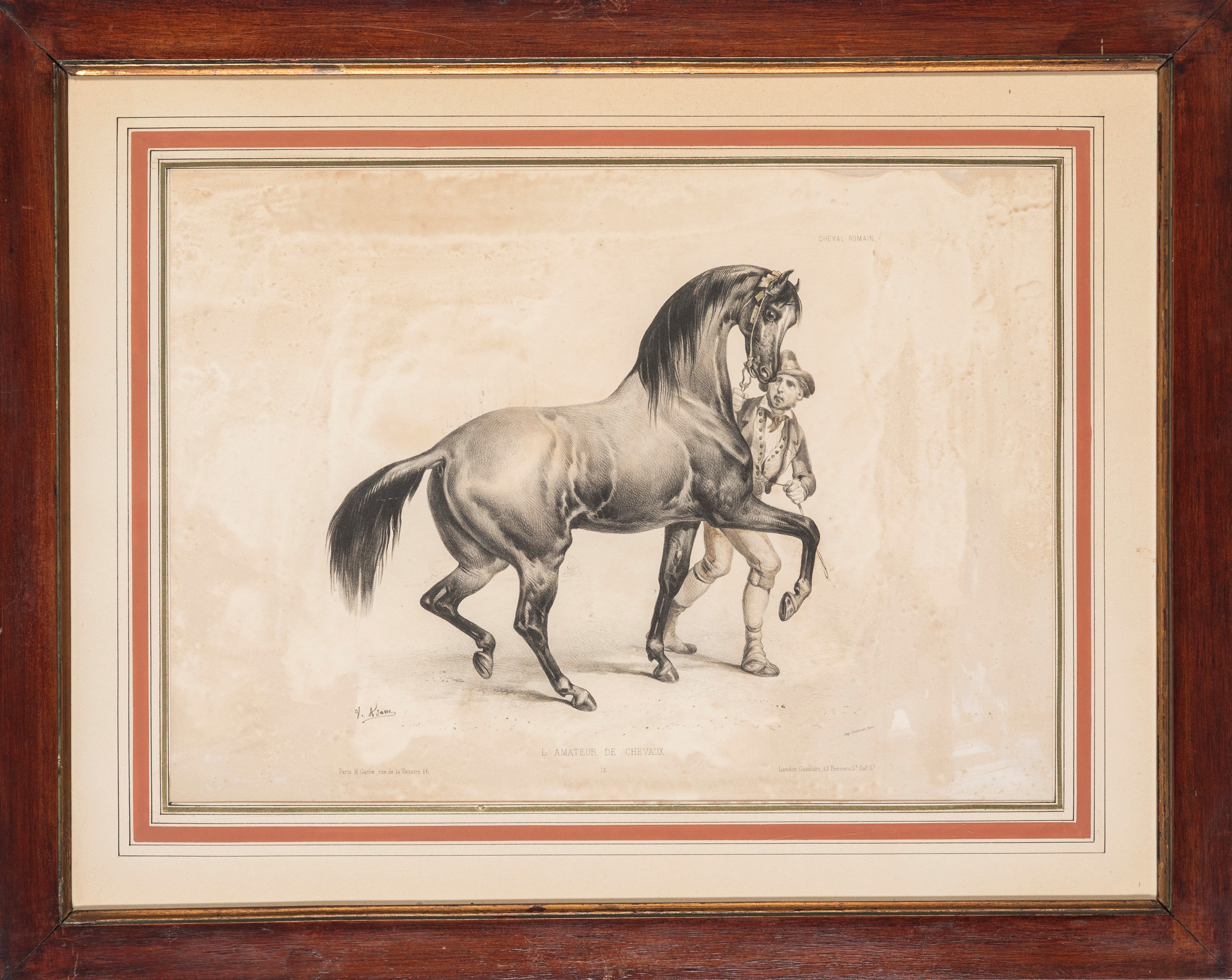 Gruppo di dodici litografie in cornici, dopo “L’amateur de chevaux”, iscrizioni e provenienza tip...