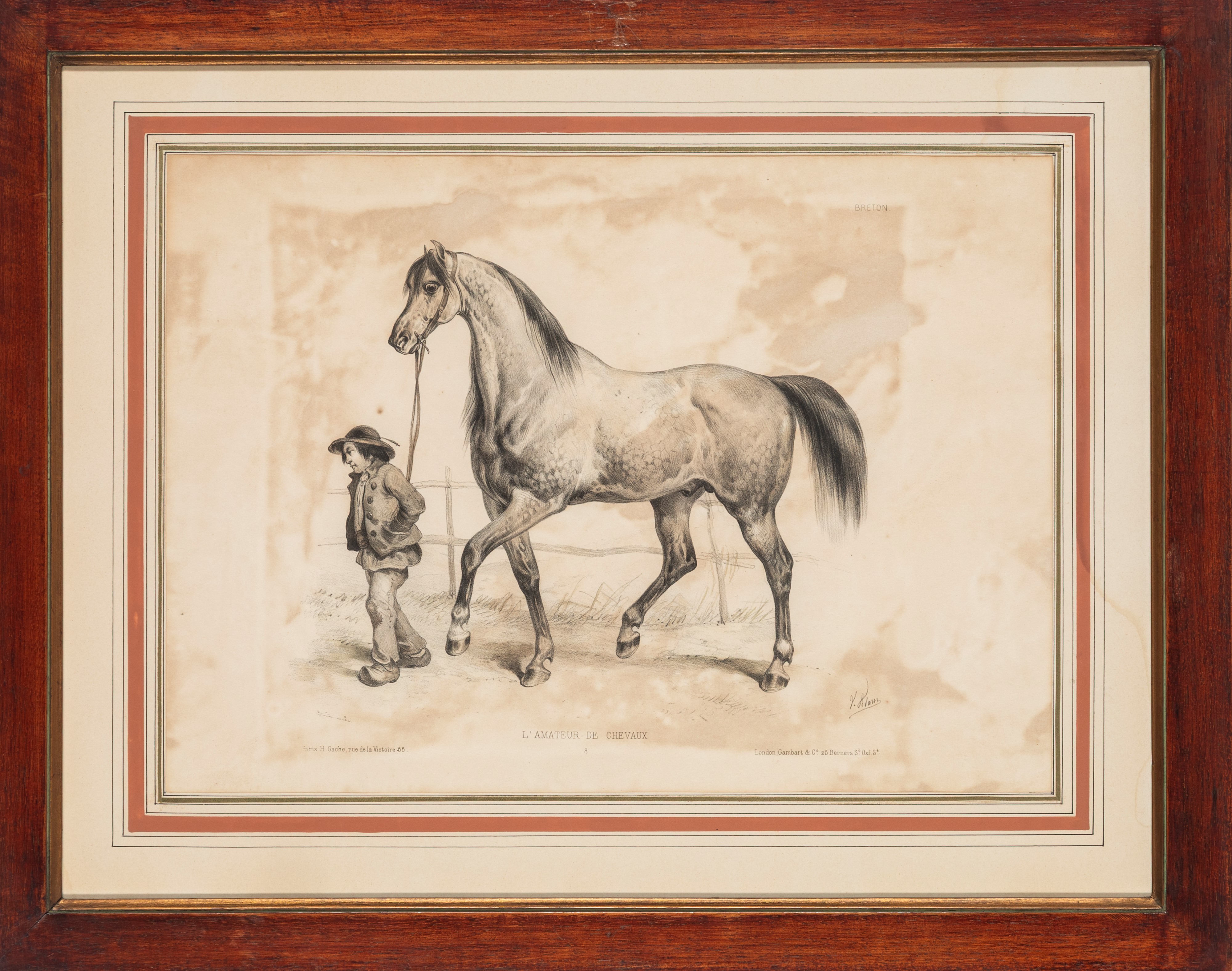 Gruppo di dodici litografie in cornici, dopo “L’amateur de chevaux”, iscrizioni e provenienza tip...