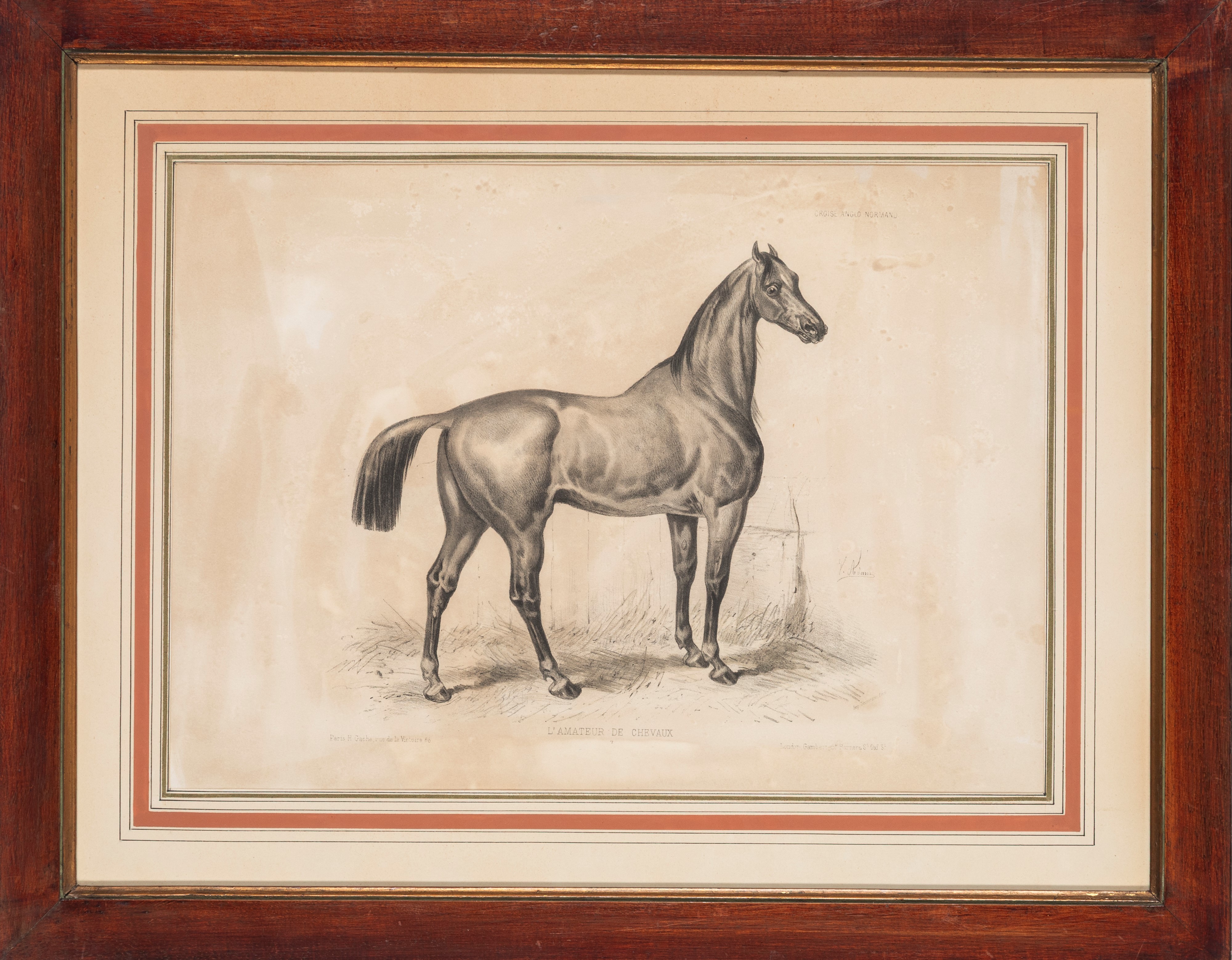 Gruppo di dodici litografie in cornici, dopo “L’amateur de chevaux”, iscrizioni e provenienza tip...