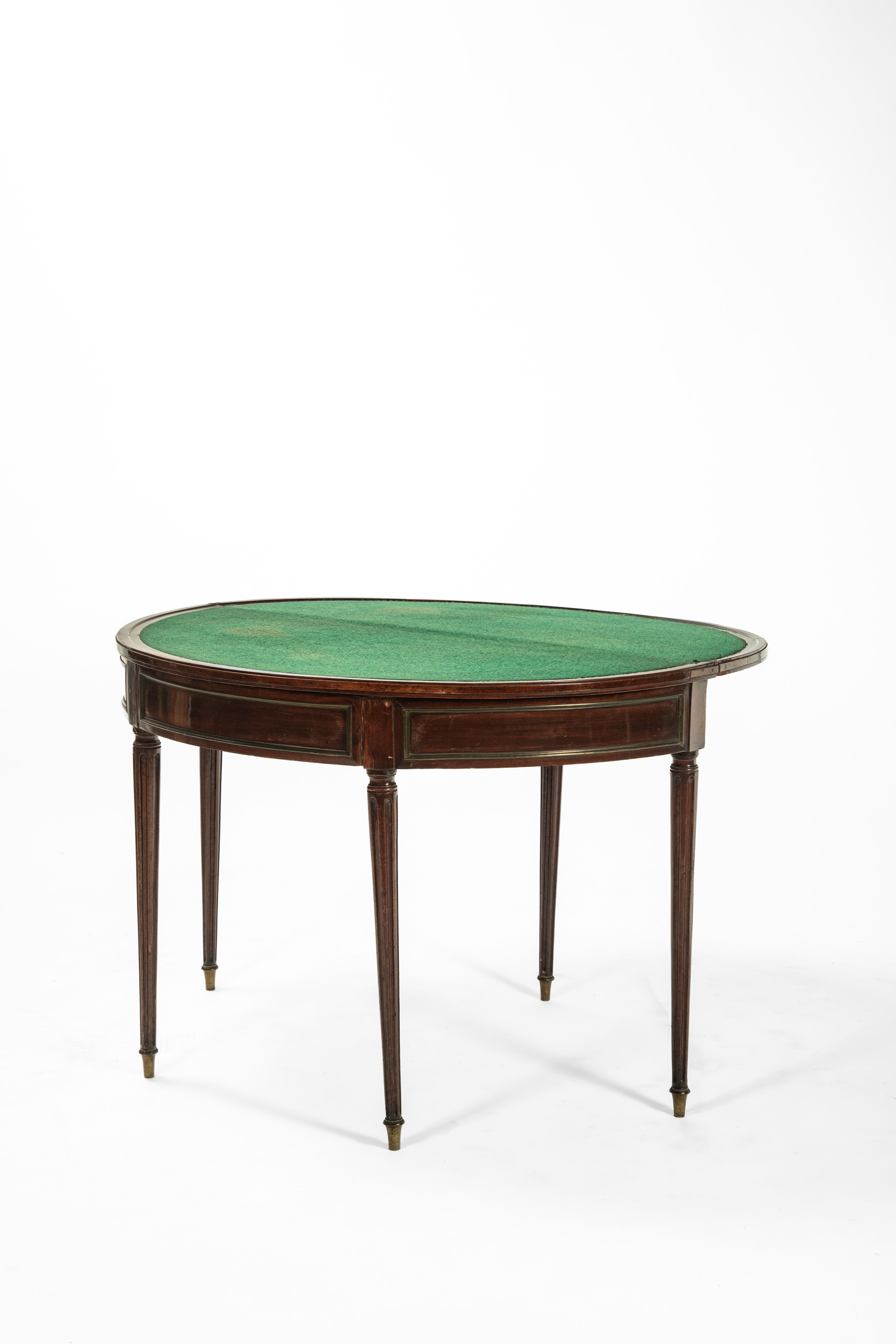 Tavolo da gioco démi-lune, lastronato, secolo XIX