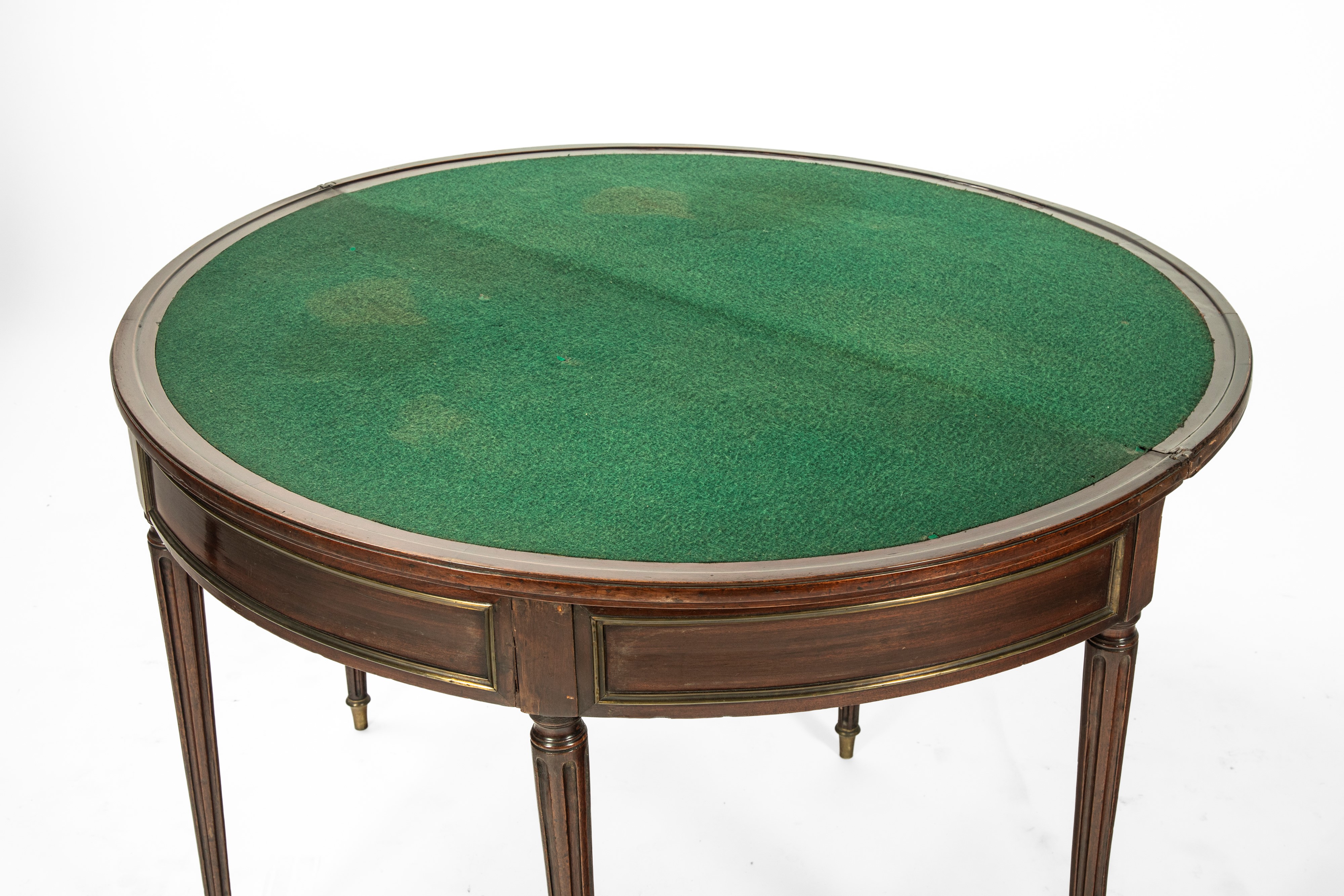 Tavolo da gioco démi-lune, lastronato, secolo XIX