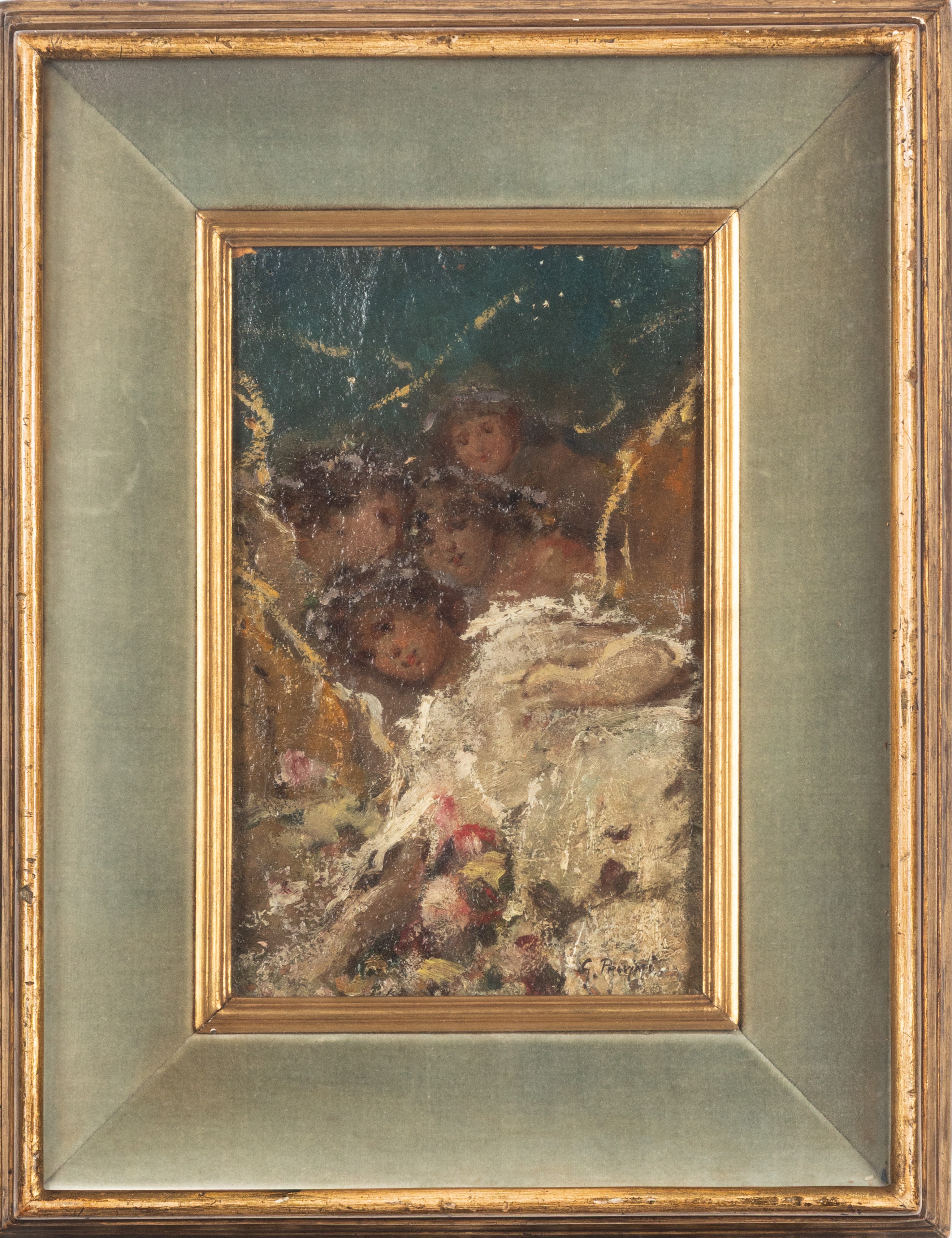 Scuola del Secolo XIX - G. Previati, Angeli
