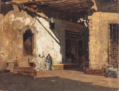 Scena orientalista, olio su tela