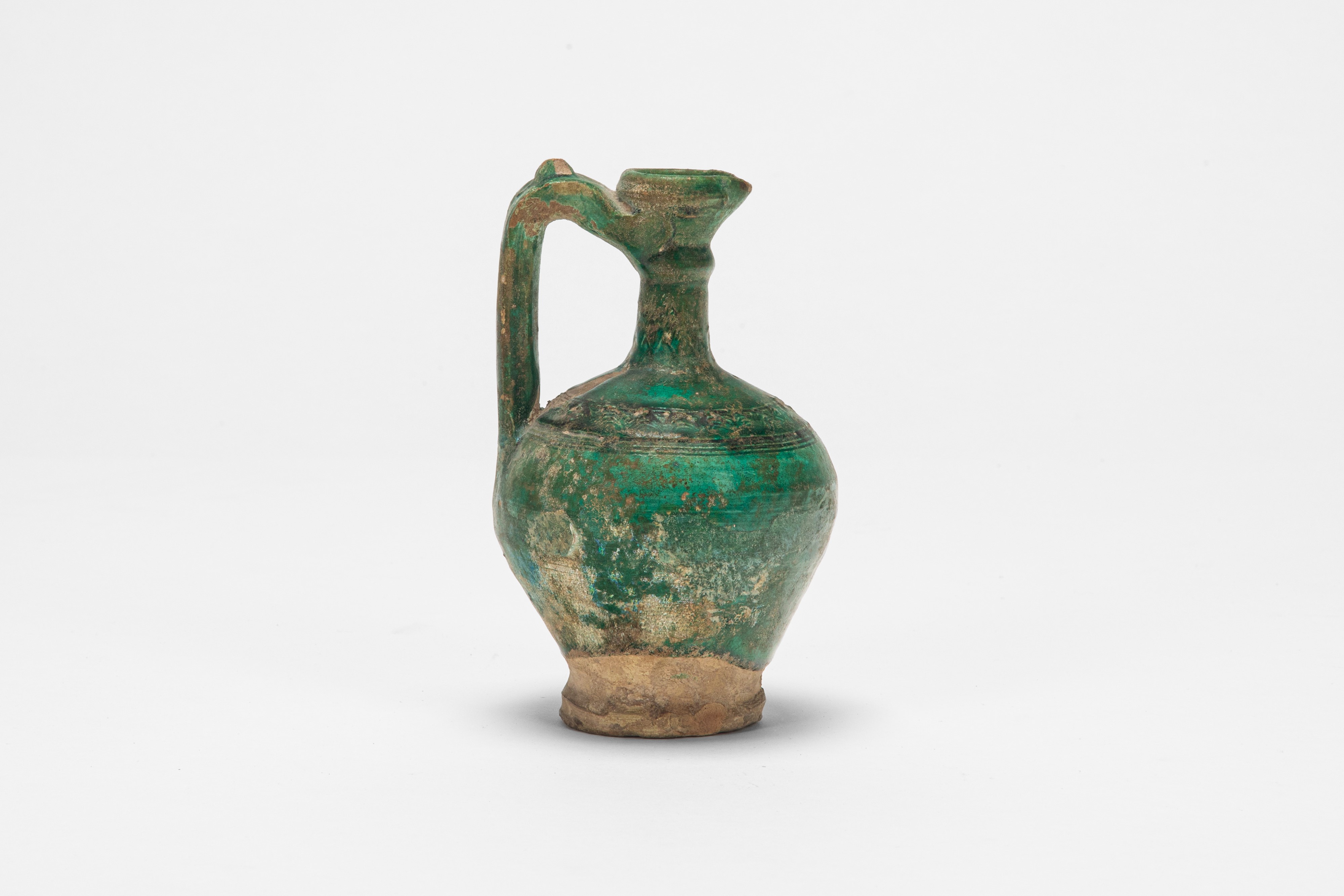 Versatoio persiano antico, ceramica invetriata verde