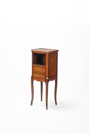 Comodino lastronato e filettato, secolo XIX