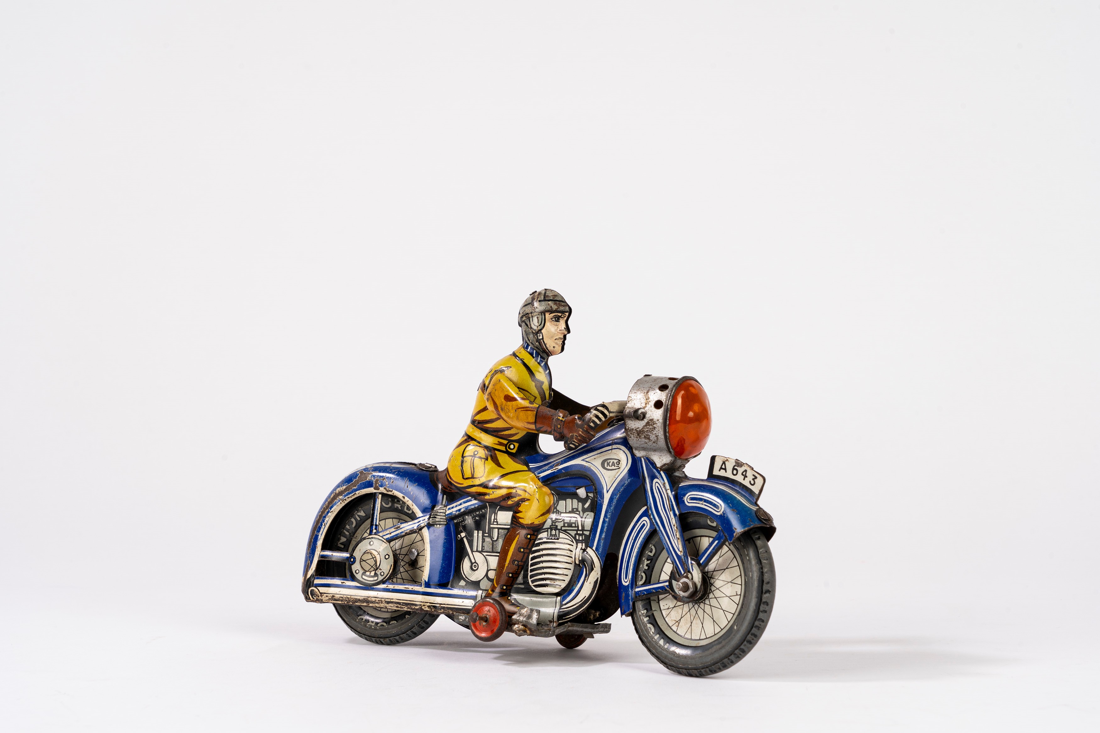 Cko Kellermann - Giocattolo in latta litografata, motocicletta A643 (1930 circa)