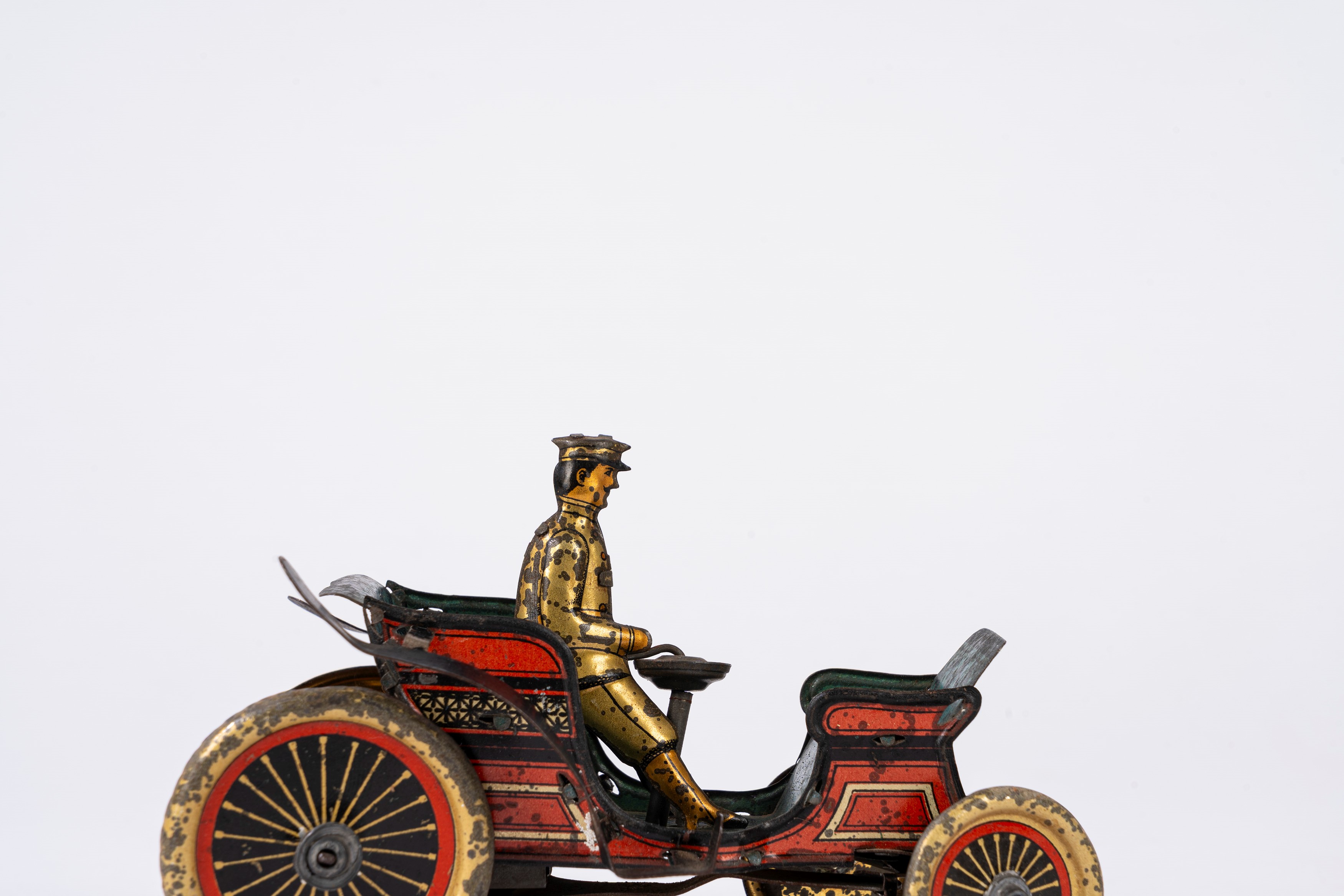George Carette Carette - Auto VIS-A-VIS in latta litografata (meccanismo a molla, ZIG ZAG), 1910