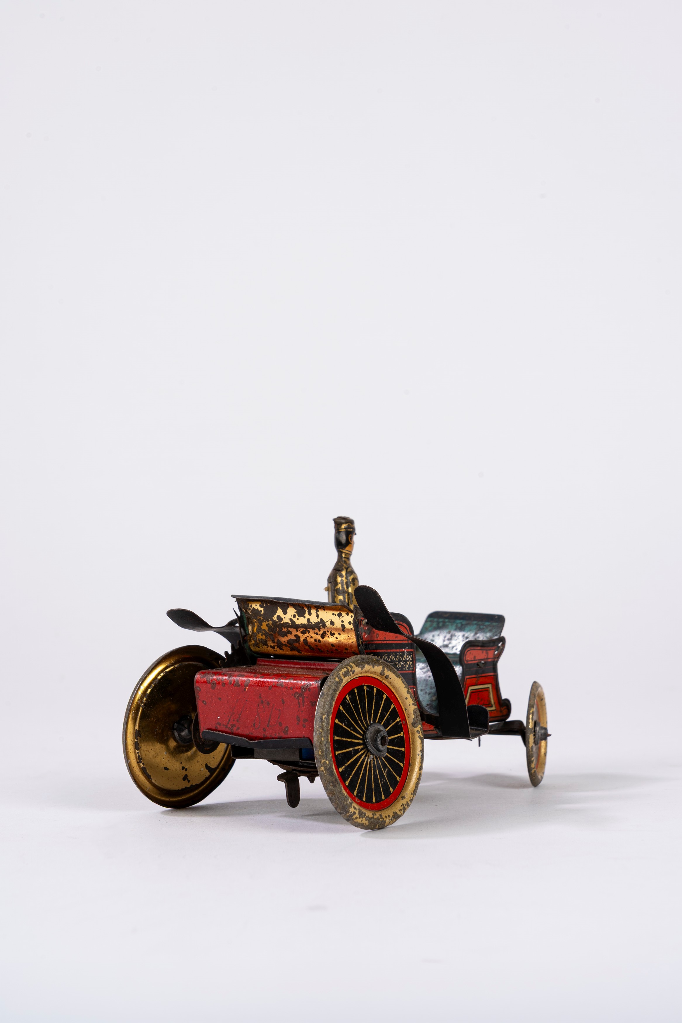 George Carette Carette - Auto VIS-A-VIS in latta litografata (meccanismo a molla, ZIG ZAG), 1910