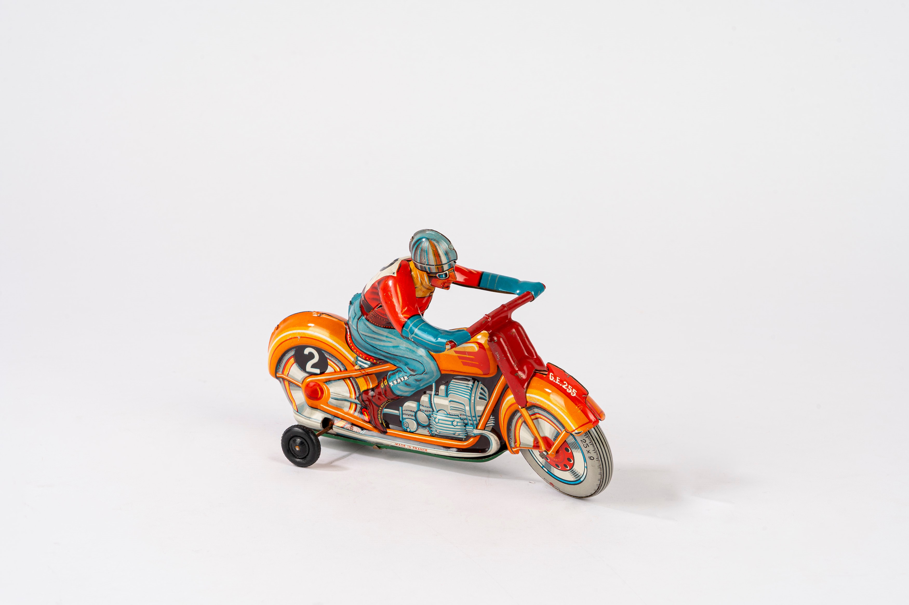 Technofix - Giochi in latta litografata, Motocicletta con meccanismo a molla (modello G.E.255), a...
