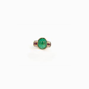  - ANELLO IN SMERALDO E RUBINI
in oro giall