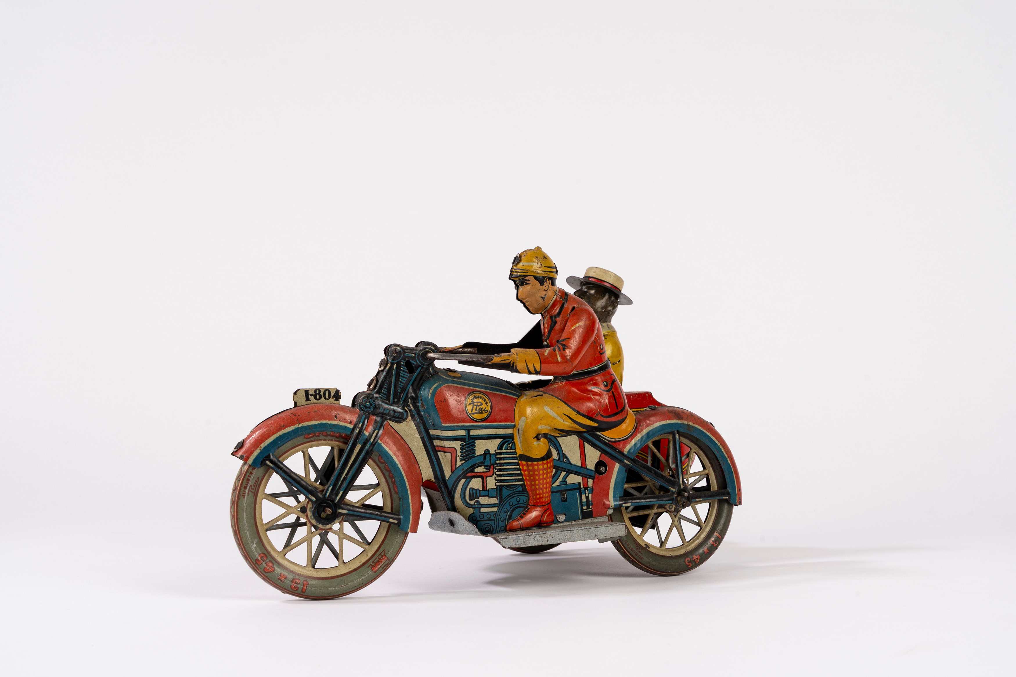 Paya - Motocicletta con sidecar, in latta litografata, anni 1930