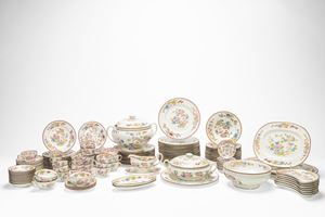 Polychrome porcelain dinner service. Minton factory, England. 