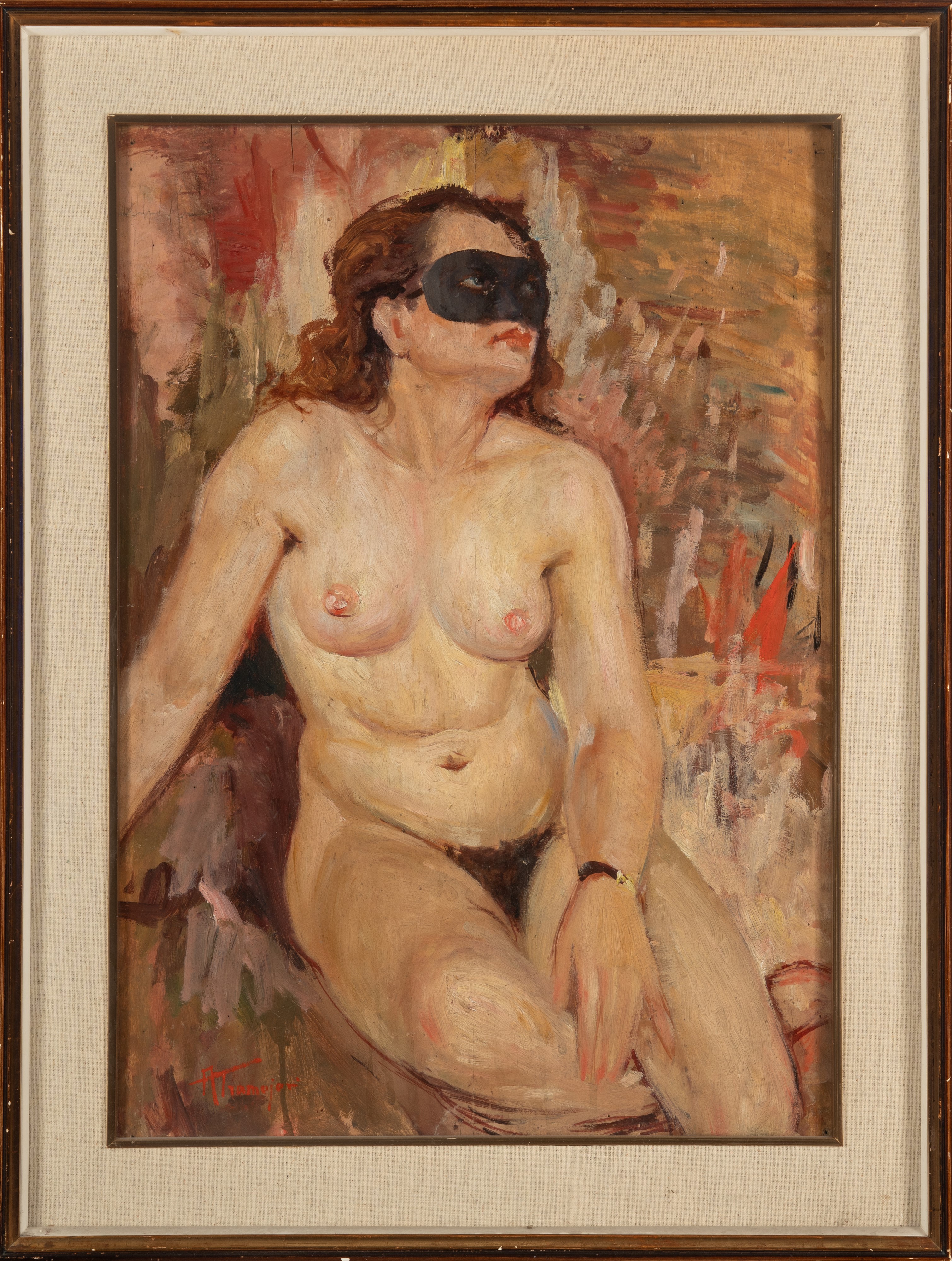 Antonio Tramajoni - Nudo femminile in maschera