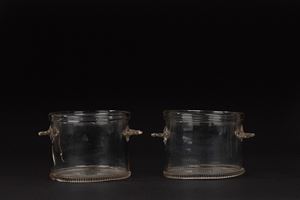 Pair of glass bowls, 18th century