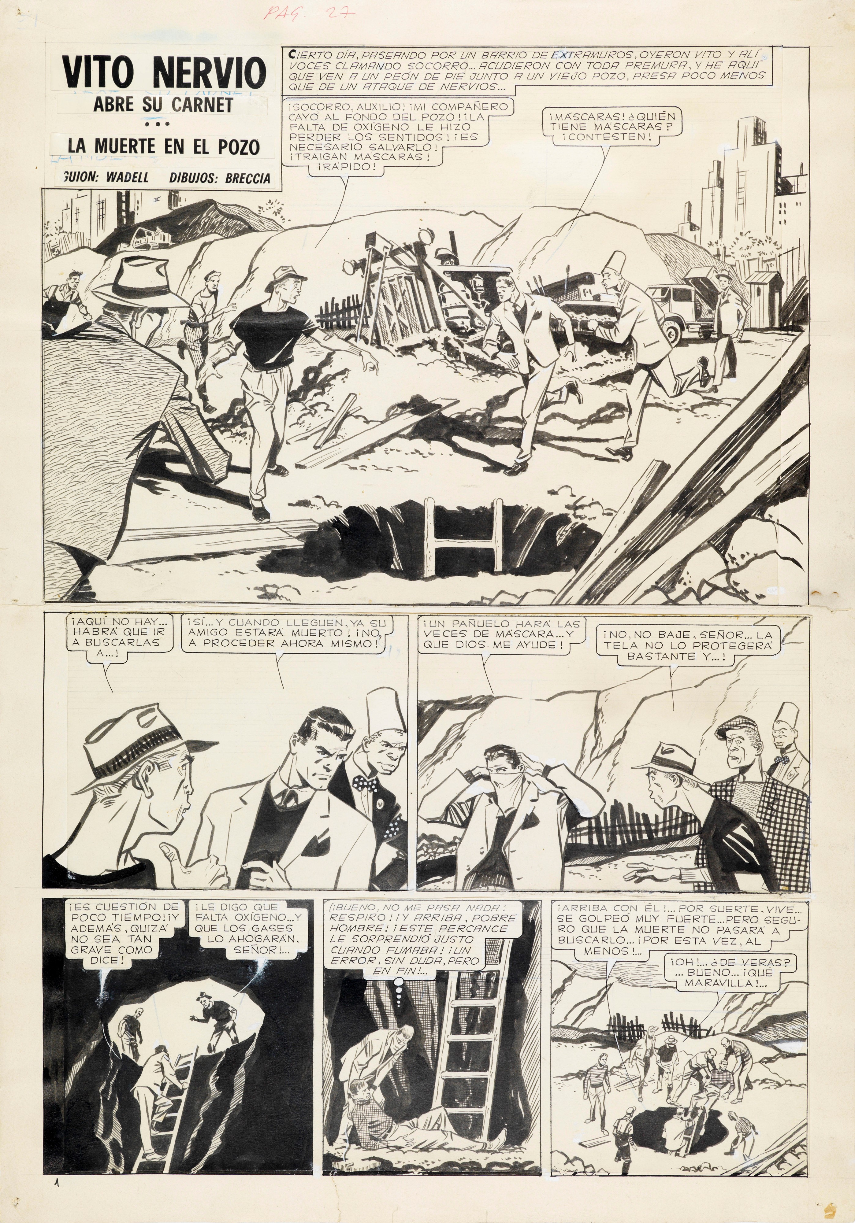 Alberto Breccia - Abre su carnet… La muerte en el pozo (Vito Nervio), anni ’50