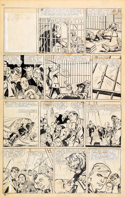 El Circo Gladius (Vito Nervio) – matita e china su cartoncino rimontato, 1956