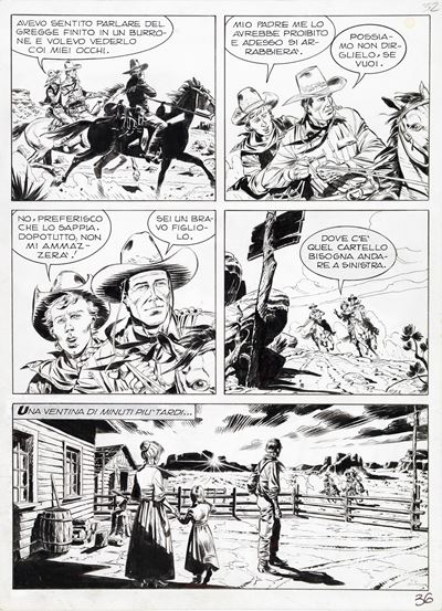 La valle dell'odio (Tex) — matita e china su cartoncino, 2005