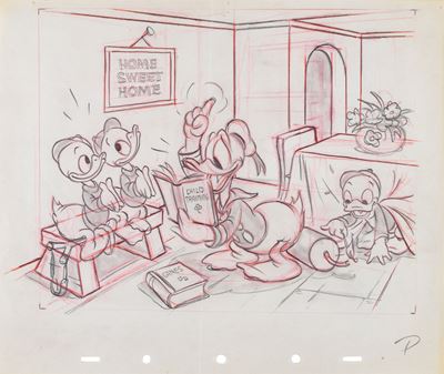 Donald's Nephews (I nipoti di Paperino), matita e pastello su carta (1938)