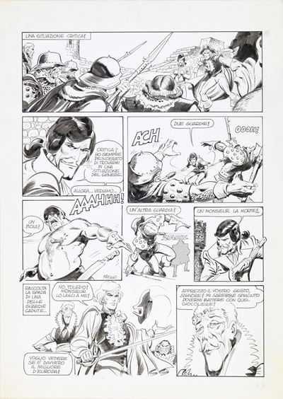 Lord Tigre (tavola originale) — matita e china su cartoncino, anni ’80