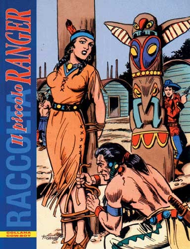 Francesco Gamba - Il Piccolo Ranger — originale di copertina, matita e china su cartoncino