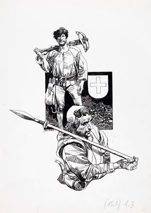 Sergio Toppi | Lot 472 - 1291 Nasce la Svizzera | Finarte