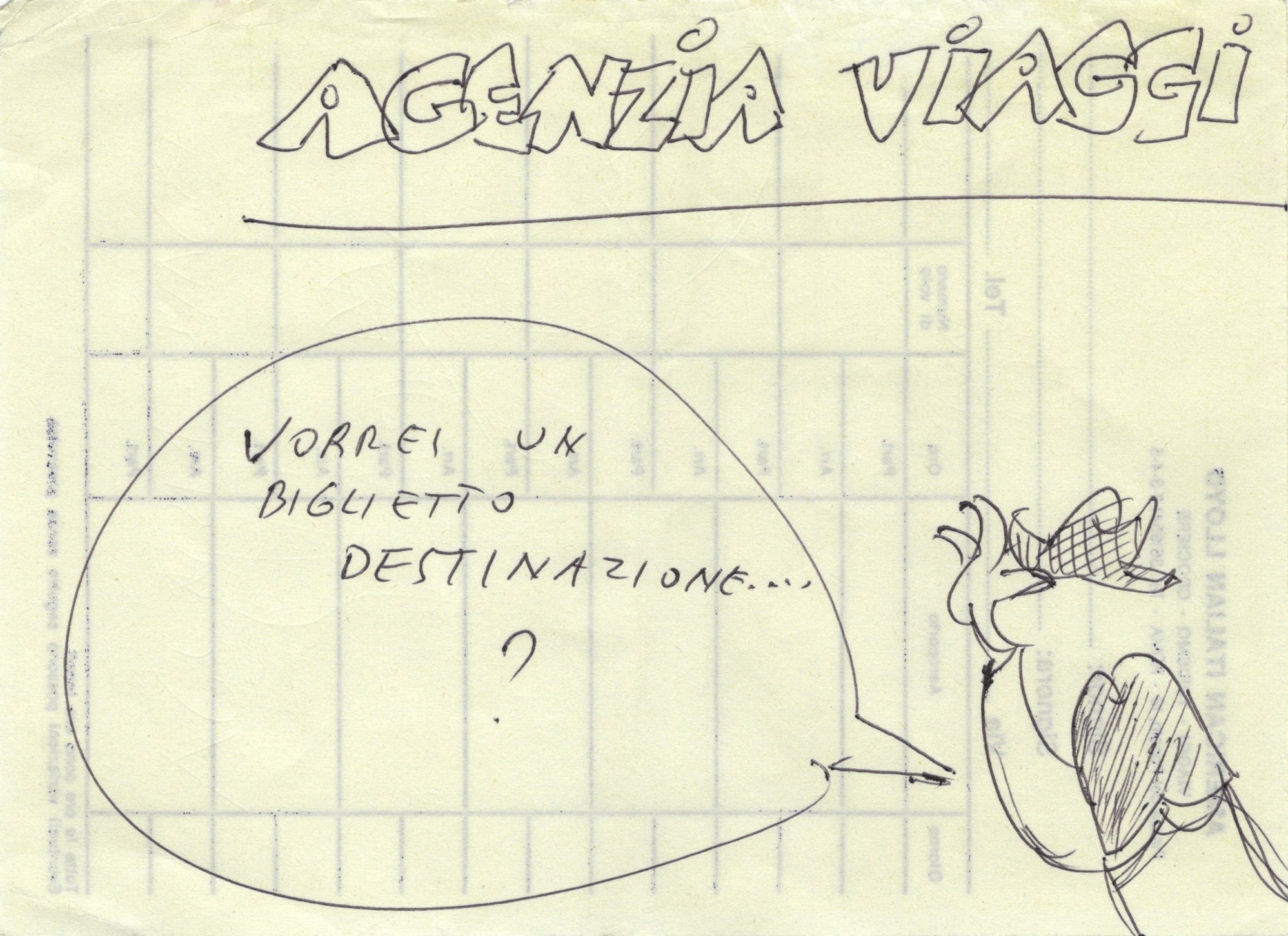 Federico Fellini - Quattro disegni con figure femminili, biro su carta