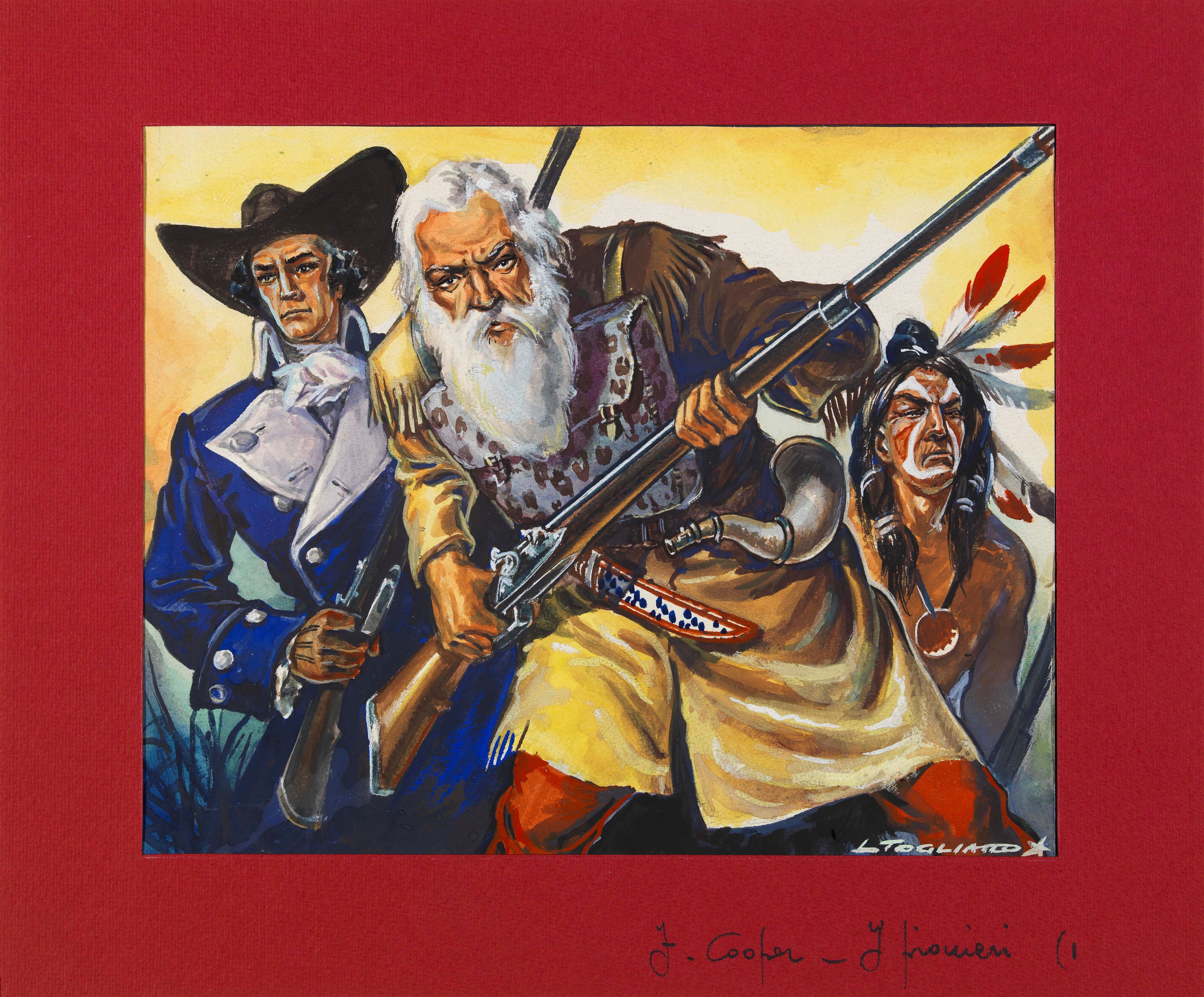 Luigi Togliatto - L'ultimo dei Mohicani — quattro illustrazioni in tempera