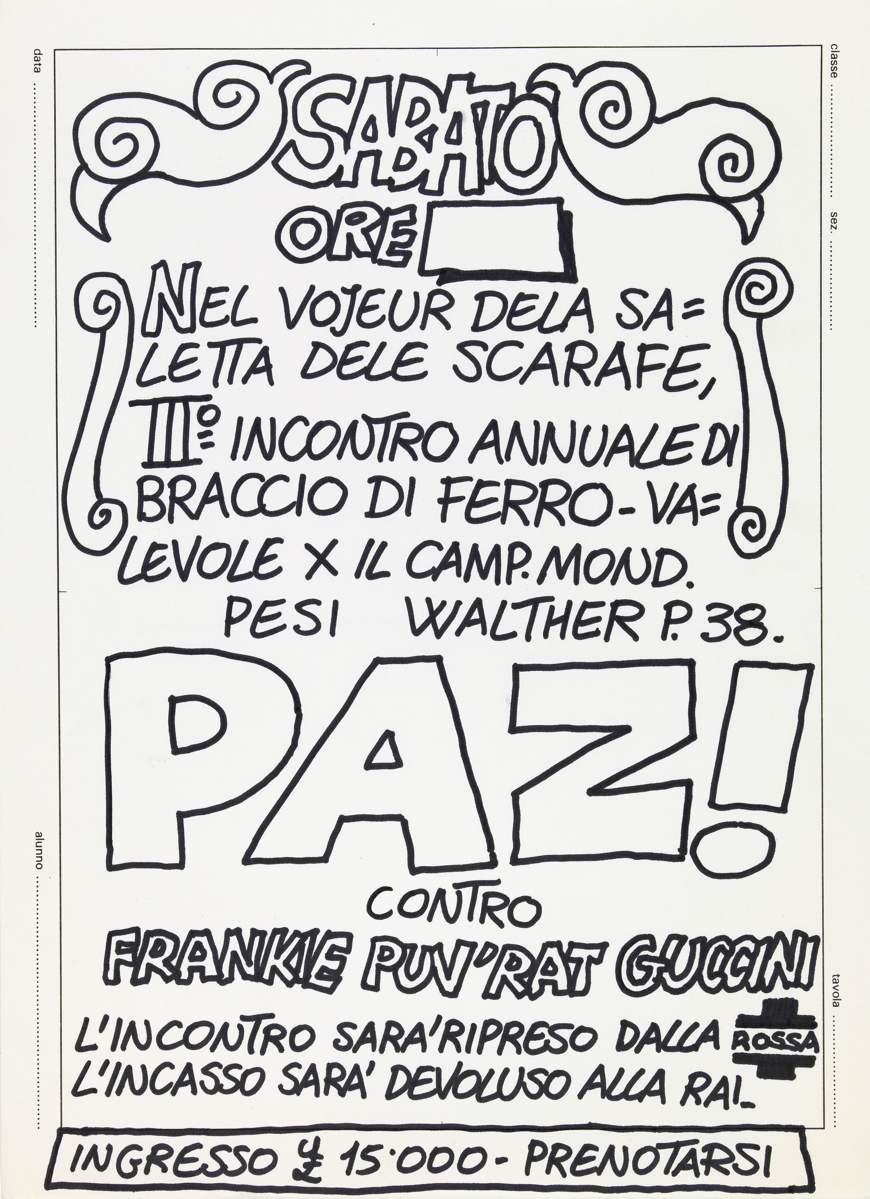 Andrea Pazienza - Incontro annuale di braccio di ferro Paz vs. Guccini