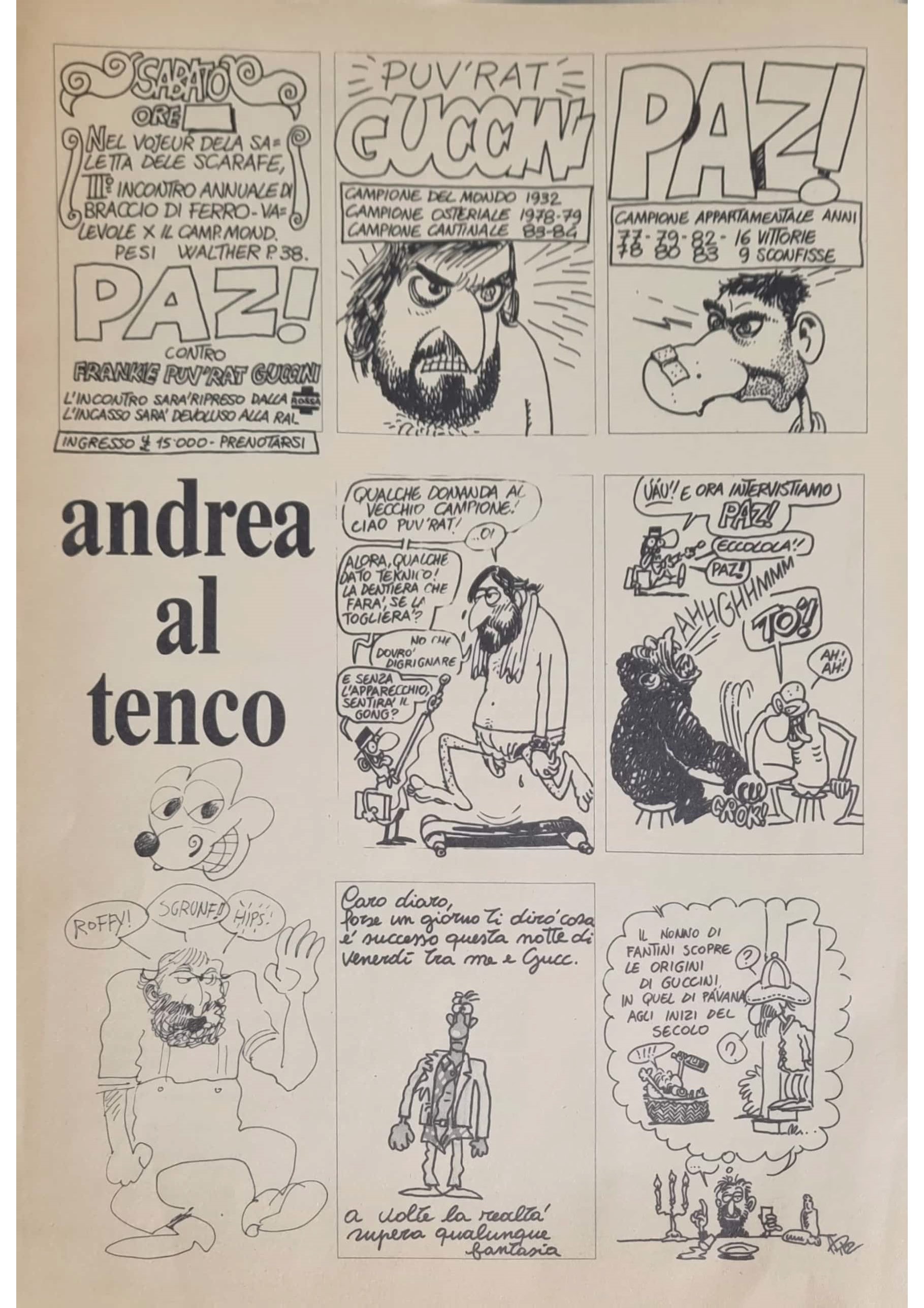 Andrea Pazienza - Incontro annuale di braccio di ferro Paz vs. Guccini