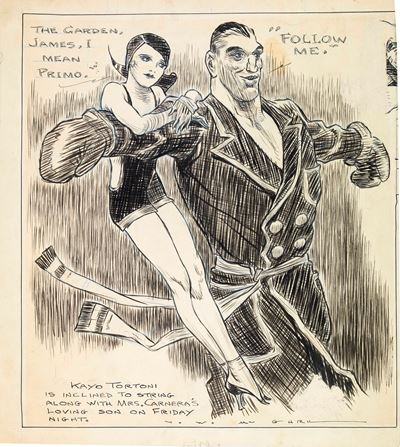 Kayo Tortoni e Primo Carnera (cartoon originale)
