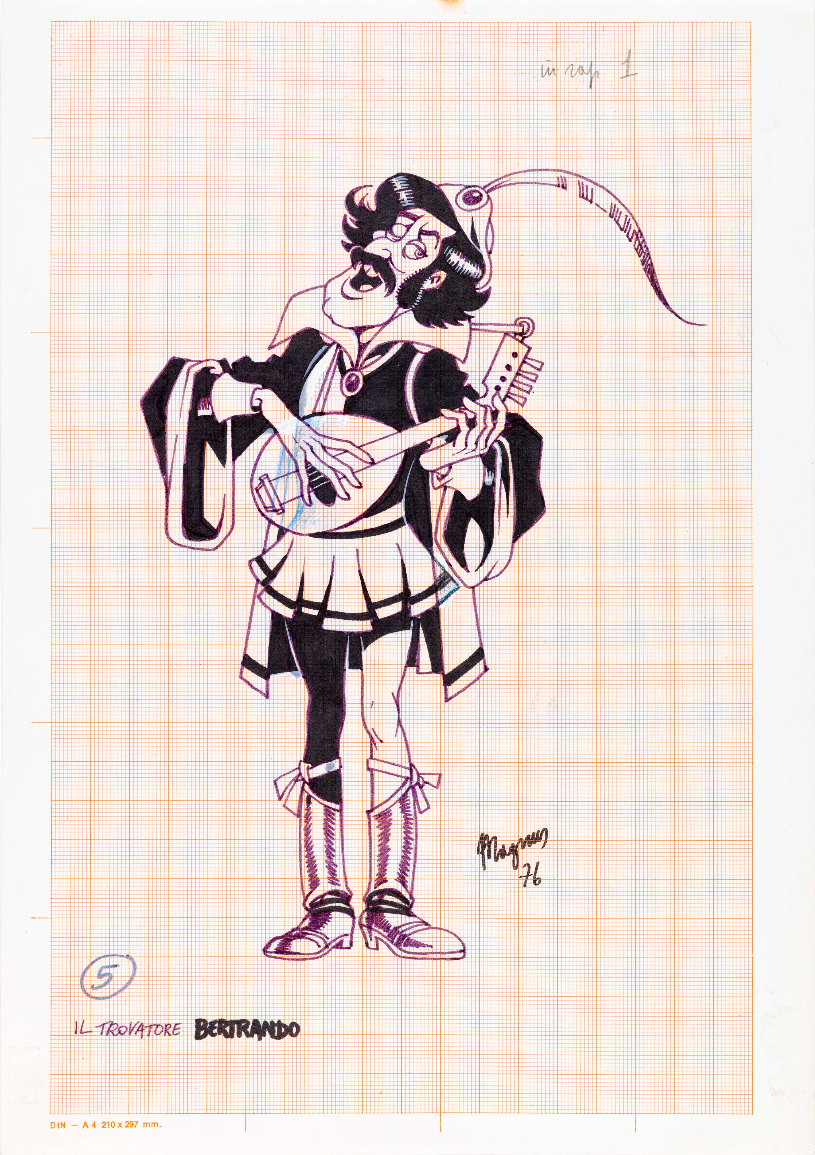 Magnus (roberto Raviola) - La Compagnia della Forca (studi di personaggi), china, pastello e penn...