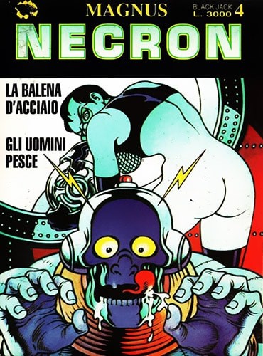 Magnus (roberto Raviola) - Necron n. 4 — preliminare di copertina, matita, pastelli e pennarello ...