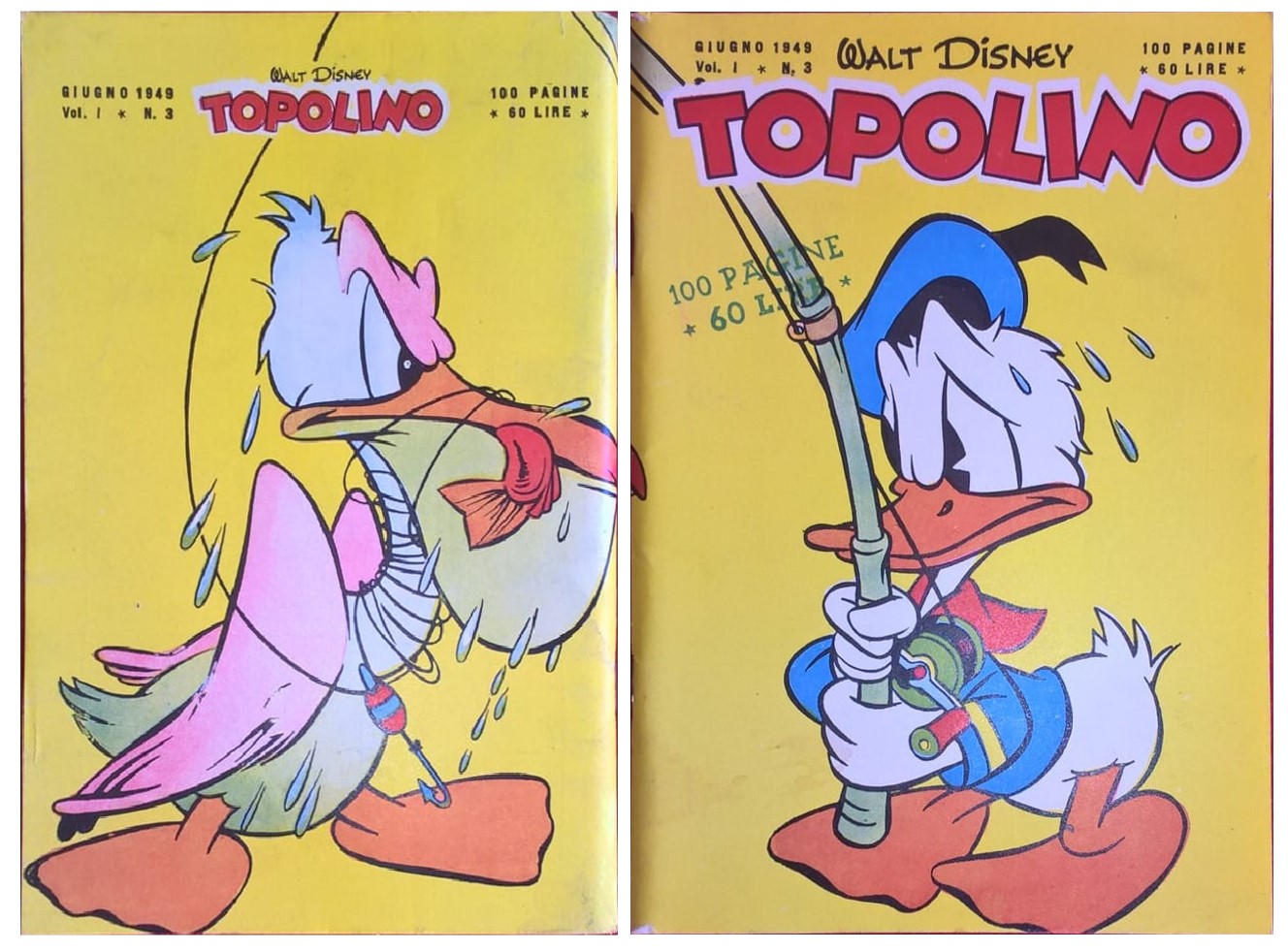 Ambrogio Vergani - Copertina di Topolino n. 3 (originale) – matita, china e biacca su cartone