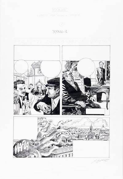 Storia d'Italia a fumetti: I delitti dell'onorata società (tavola originale, pag. 1)