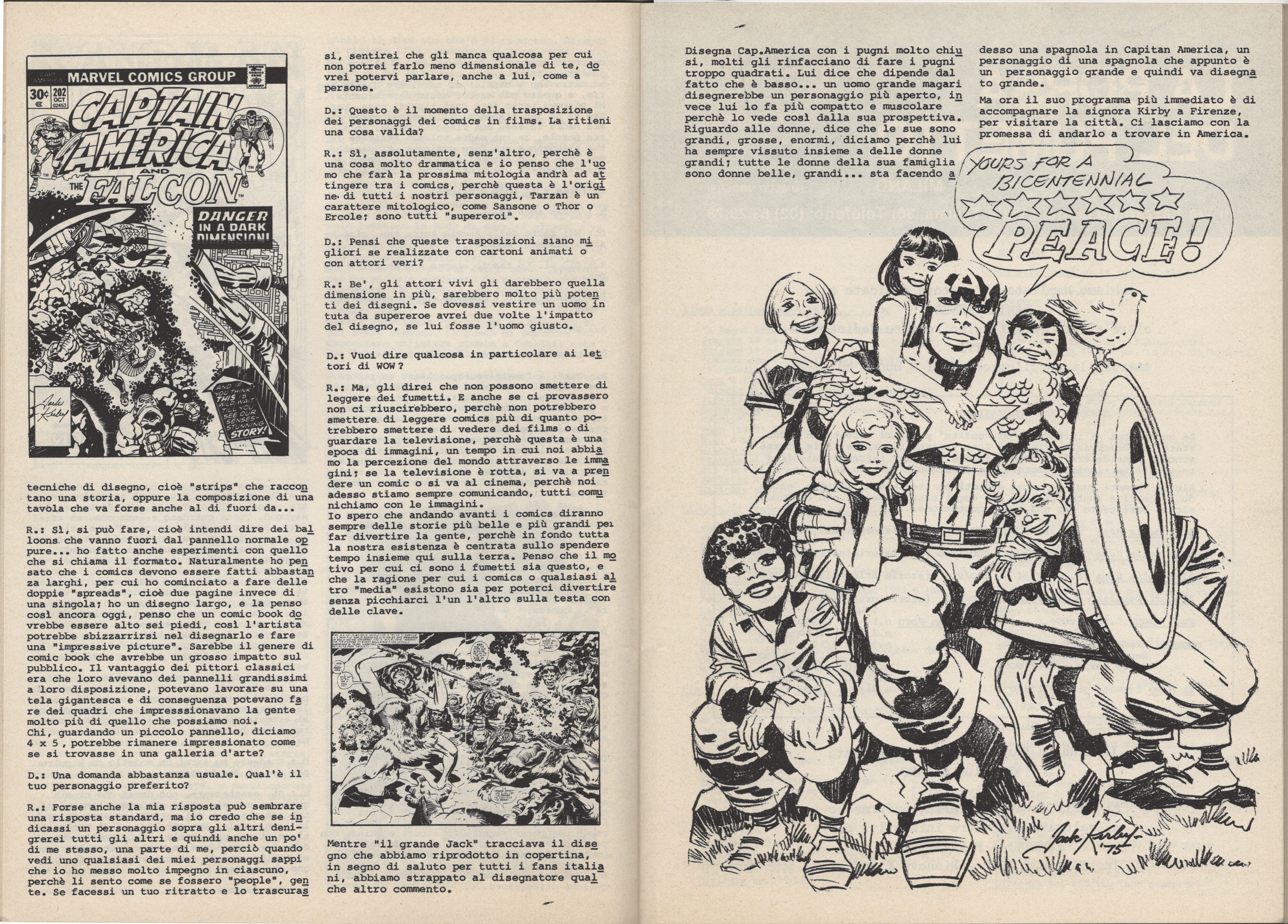 Jack Kirby - Captain America - Your for a bicentennial peace! (matita su cartoncino)