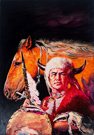 Capitan Miki - Verso il Nord (originale di copertina, tempera su cartone)