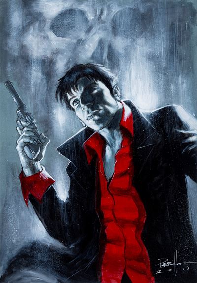 Dylan Dog, olio su cartoncino (2011)