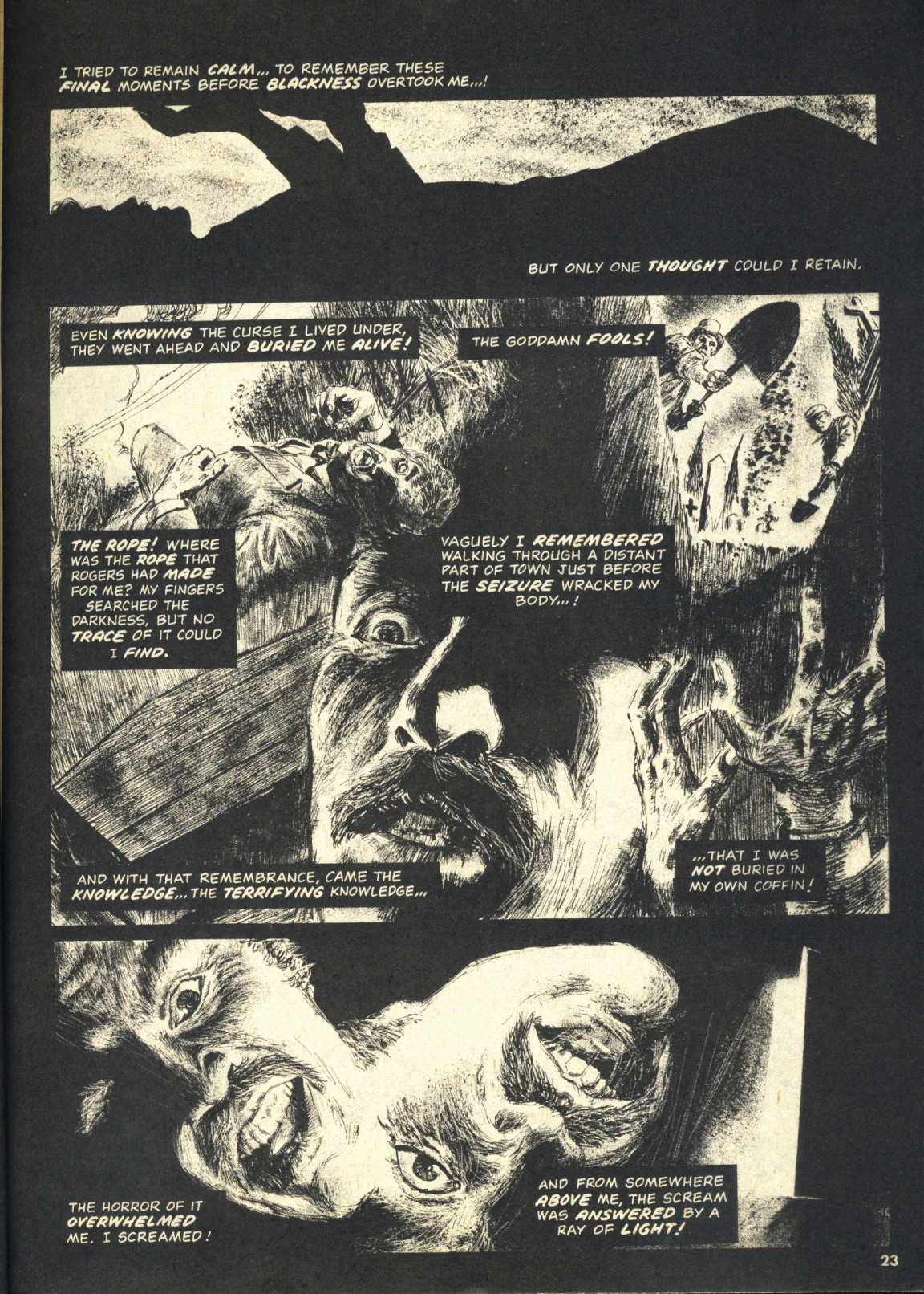 Vicente Alcazar - Edgar Allan Poe's: Premature Burial (matita e china su cartoncino)