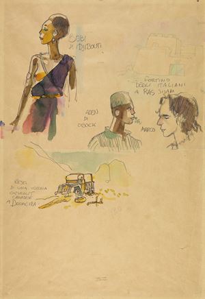 Hugo Pratt | Lot 435 - Dossier Djibouti | Finarte