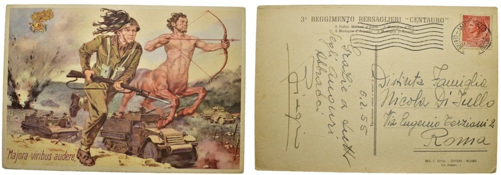 a.n.I. (autore Non Identificato) - Majora viribus audere, tempera su cartoncino, anni ’40