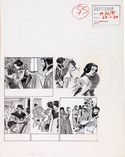 Othello: The Moor of Venice (tavola originale), matita, china e acquerello su cartoncino applicat...