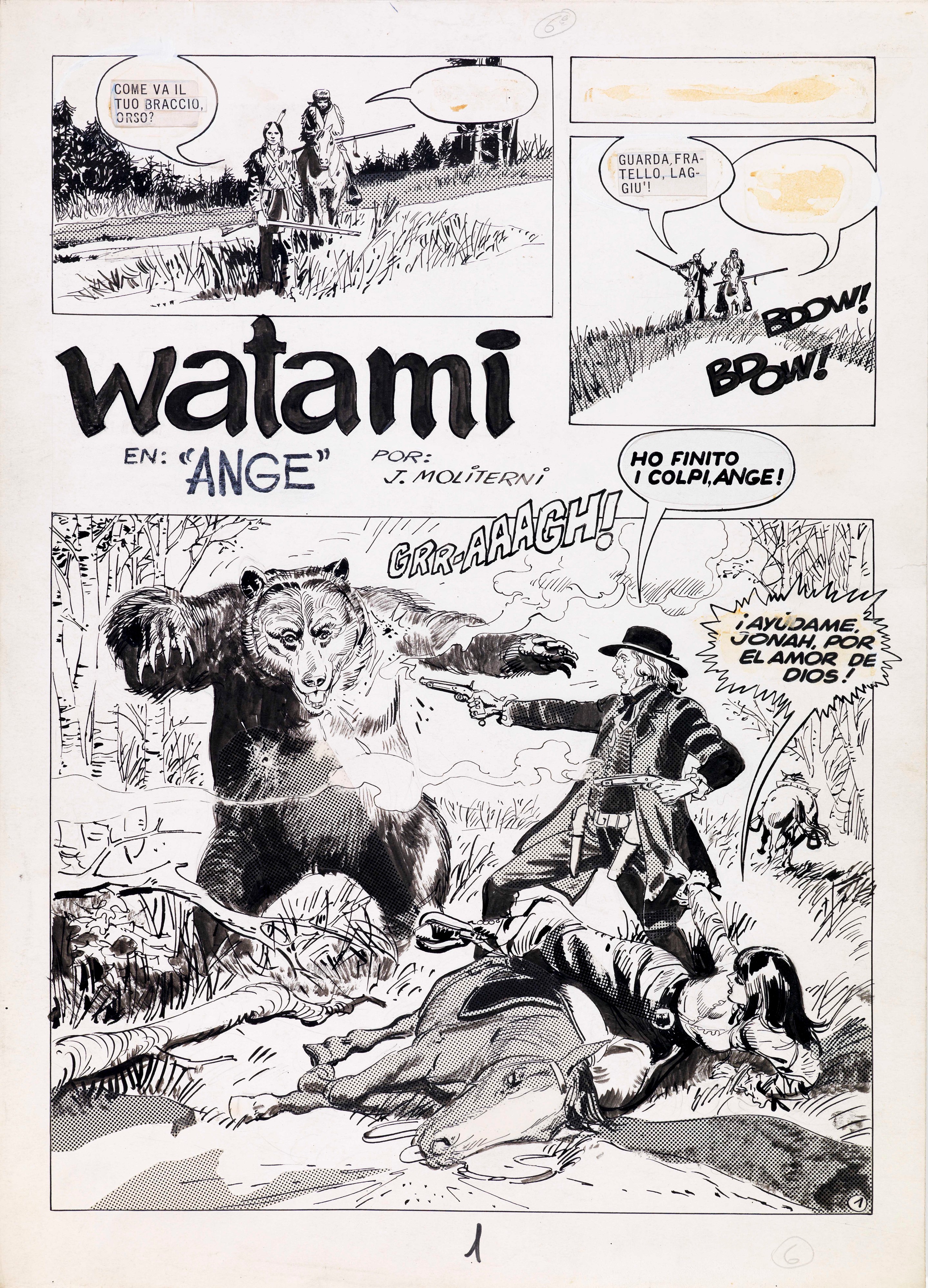 Jorge Moliterni - Watami – Ange (storia completa in 10 tavole, matita, china e retino)