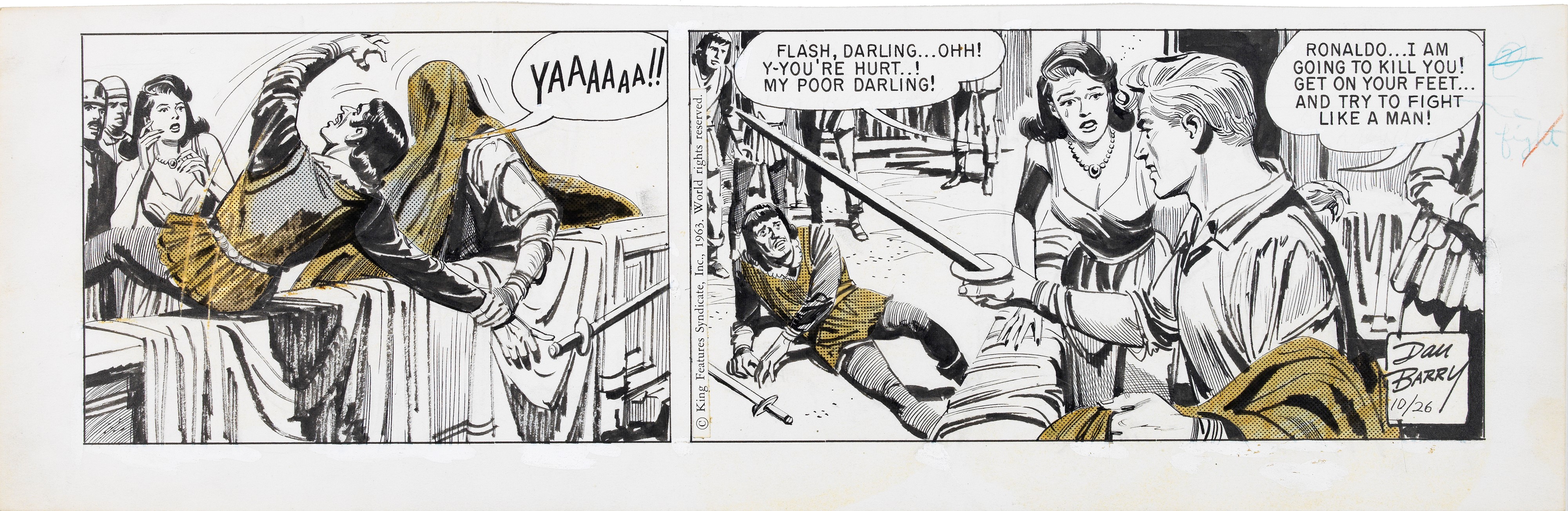 Dan Barry - Flash Gordon - The Hapless Alien (tre strisce giornaliere consecutive, 1963)