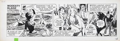 Modesty Blaise — striscia giornaliera n. 5165 (1981), matita e china su cartoncino