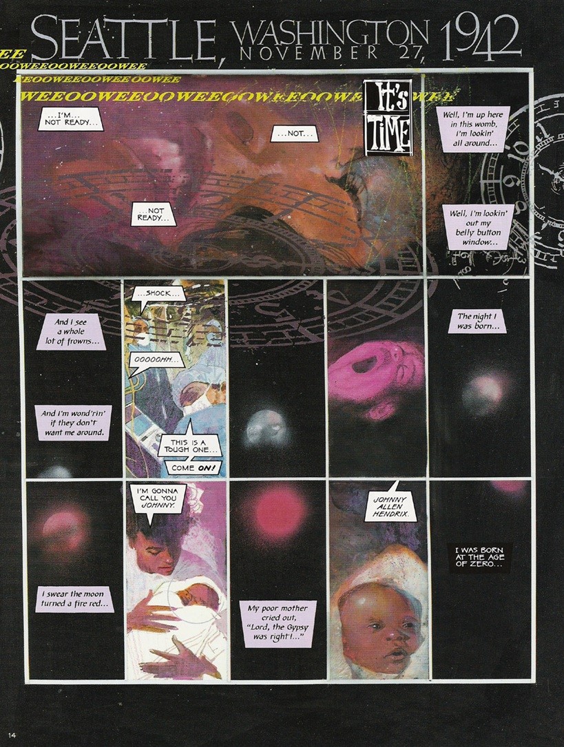Bill Sienkiewicz - Voodoo Child: The Illustrated Legend of Jimi Hendrix (tavola originale)