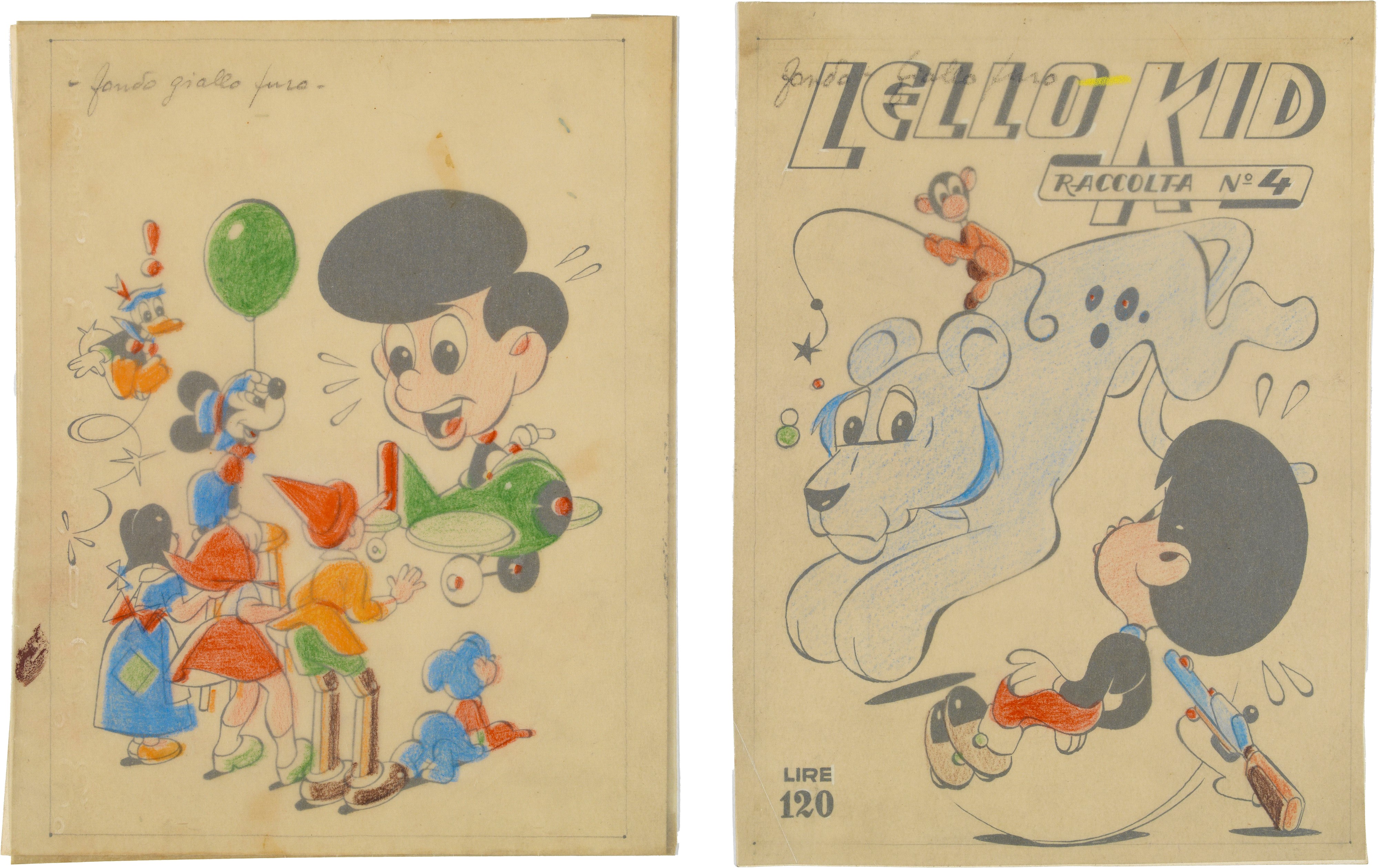 Bizen (zenobio Baggioli) - Lello Kid, matita e china su cartoncino (originale di copertina e quar...