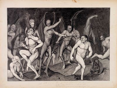 Divina Commedia - Inferno, Canto XVIII (matita, china e acquerello su cartoncino)