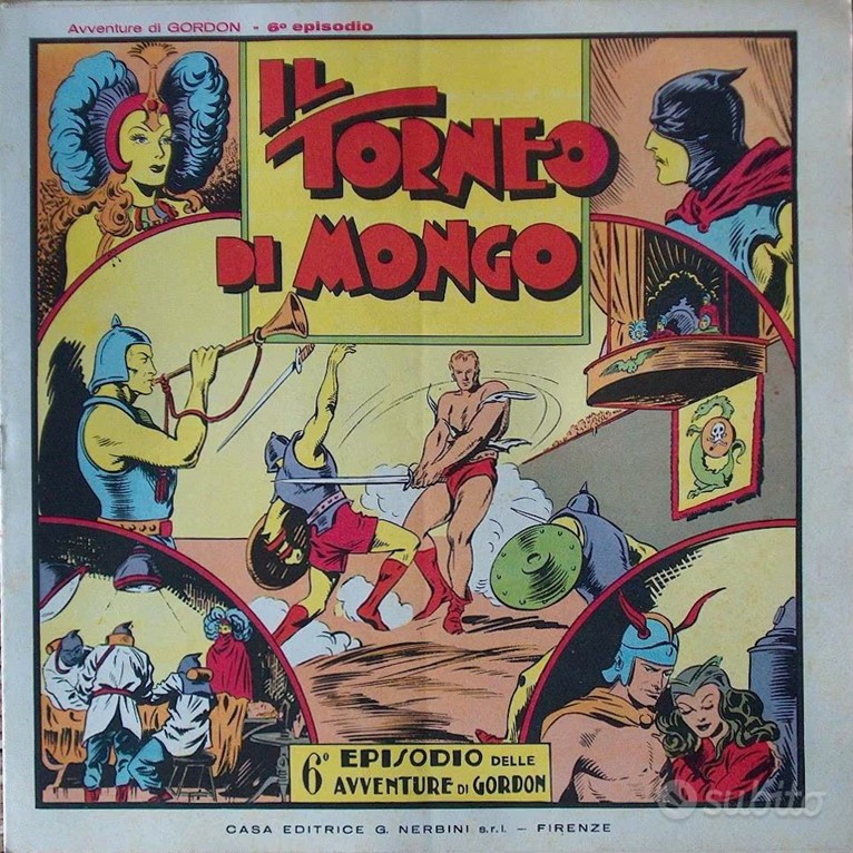Mario Fantoni - Flash Gordon – Il torneo di Mongo (copertina), pastello e china su carta