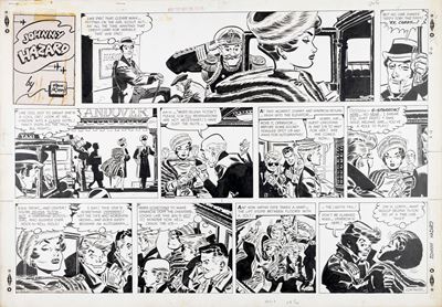 Tavola domenicale per "Johnny Hazard" (11/02/1962), matita e china su cartoncino